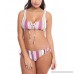 ALYNED TOGETHER Women's Classic Lace up Bikini The Shana Eco-Friendly Swimsuits Sunset Multi Stripe B07CQ76XGM
